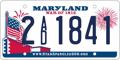 MD license plate 2AD1841