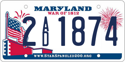 MD license plate 2AD1874