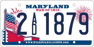 MD license plate 2AD1879