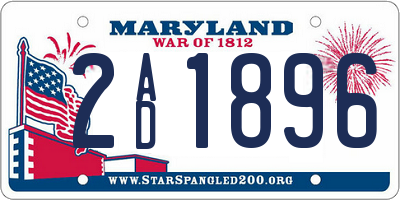MD license plate 2AD1896