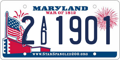 MD license plate 2AD1901