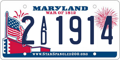 MD license plate 2AD1914