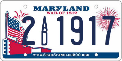 MD license plate 2AD1917