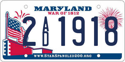 MD license plate 2AD1918