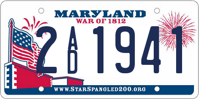 MD license plate 2AD1941