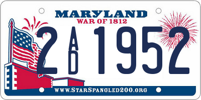 MD license plate 2AD1952