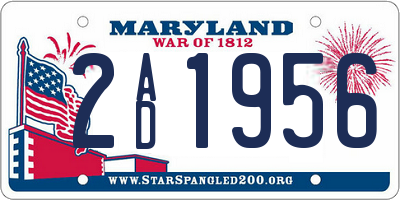 MD license plate 2AD1956