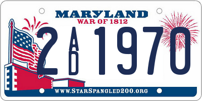 MD license plate 2AD1970