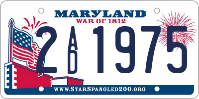 MD license plate 2AD1975