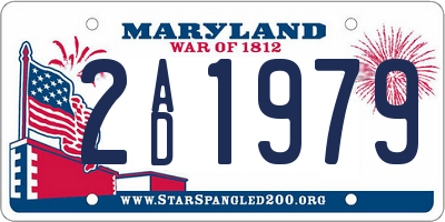 MD license plate 2AD1979