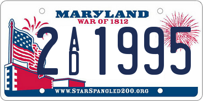 MD license plate 2AD1995