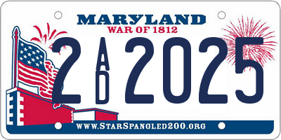 MD license plate 2AD2025