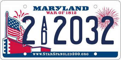 MD license plate 2AD2032