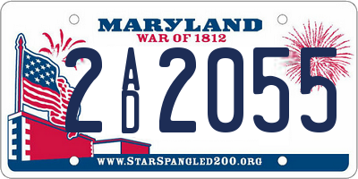 MD license plate 2AD2055