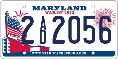 MD license plate 2AD2056