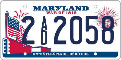 MD license plate 2AD2058