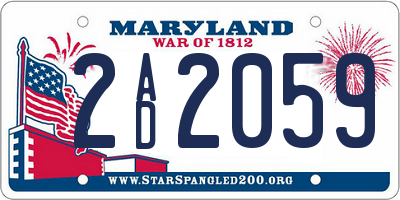MD license plate 2AD2059