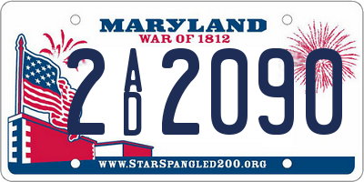 MD license plate 2AD2090