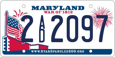 MD license plate 2AD2097