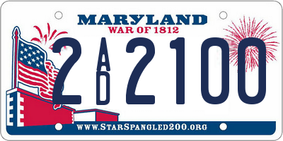 MD license plate 2AD2100