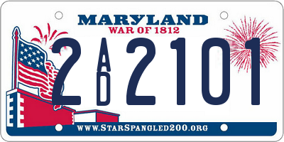 MD license plate 2AD2101