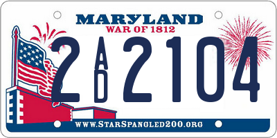 MD license plate 2AD2104