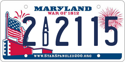 MD license plate 2AD2115