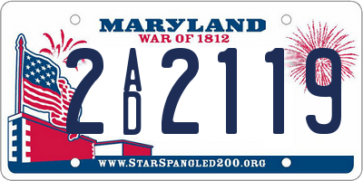 MD license plate 2AD2119