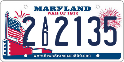 MD license plate 2AD2135