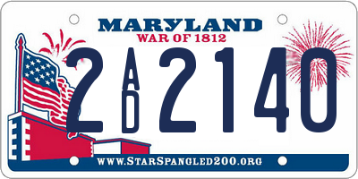 MD license plate 2AD2140