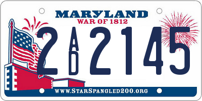 MD license plate 2AD2145