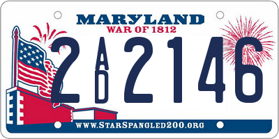MD license plate 2AD2146