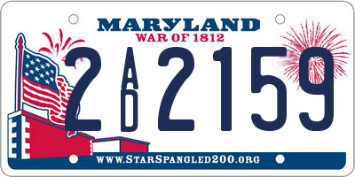 MD license plate 2AD2159