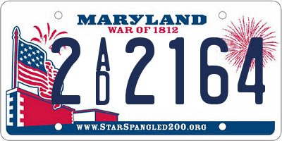 MD license plate 2AD2164