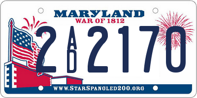 MD license plate 2AD2170