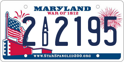 MD license plate 2AD2195