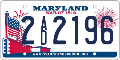 MD license plate 2AD2196