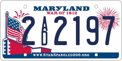 MD license plate 2AD2197