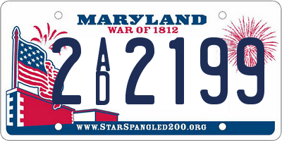 MD license plate 2AD2199