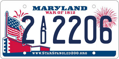MD license plate 2AD2206