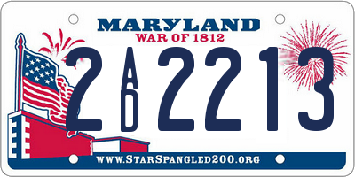 MD license plate 2AD2213