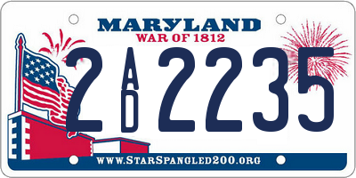 MD license plate 2AD2235