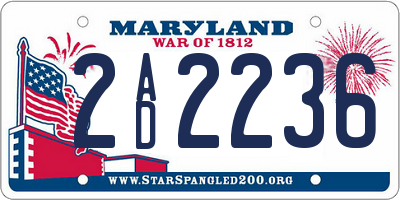 MD license plate 2AD2236