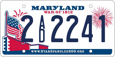 MD license plate 2AD2241