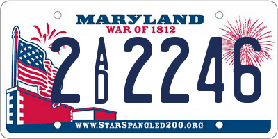 MD license plate 2AD2246