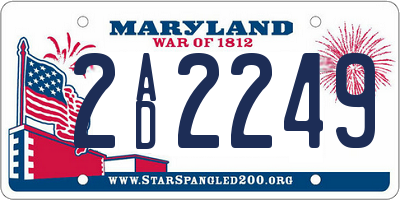 MD license plate 2AD2249