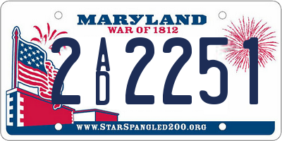 MD license plate 2AD2251