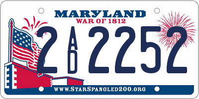 MD license plate 2AD2252