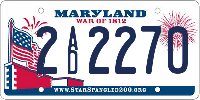 MD license plate 2AD2270
