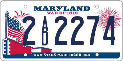 MD license plate 2AD2274
